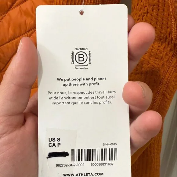 Athleta Flurry Force Insulated PrimaLoft Jacket Small Foliage Orange NWT $169 - Picture 6 of 10